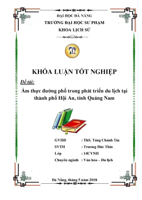 Luận văn ẩm thực đường phố trong phát triển du lịch tại thành phố hội an tỉnh quảng nam