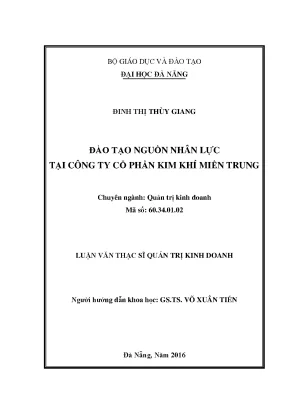 Luận văn đào tạo nguồn nhân lực tại công ty cổ phần kim khí miền trung