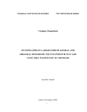 Luận văn thạc sĩ investigation on a combination of chemical and biological methods for the treatment of pulp and paper mill wastewater in vientiane vnu lvts004