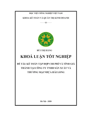 Kế toán tập hợp chi phí và tính giá thành tại công ty tnhh sản xuất và thương mại nhựa hải long