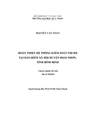 Luận văn hoàn thiện hệ thống kiểm soát nội bộ bảo hiểm xã hội huyện hoài nhơn tỉnh bình định