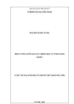 Luận văn định tuyến có đảm bảo chất lượng dịch vụ trong mạng manet