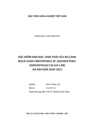Đặc điểm sinh học sinh thái của bọ cánh mạch xanh chrysoperla sp neuroptera chrysopidae tại gia lâm hà nội năm 2020 2021 luận văn thạc sĩ