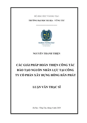 Luận văn các giải pháp hoàn thiện công tác đào tạo nguồn nhân lực tại công ty cổ phần xây dựng hồng hân phát