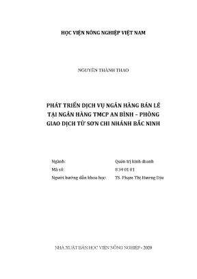 Phát triển dịch vụ ngân hàng bán lẻ tại ngân hàng thương mại cổ phần an bình phòng giao dịch từ sơn chi nhánh bắc ninh