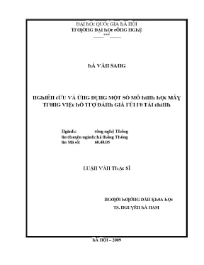 Luận văn nghiên cứu và ứng dụng một số mô hình học máy trong việc hỗ trợ đánh giá rủi ro tài chính