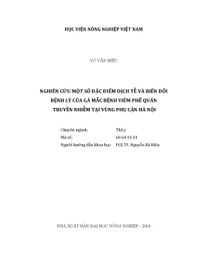 Luận văn nghiên cứu một số đặc điểm dịch tễ và biến đổi bệnh lý của gà mắc bệnh viêm phế quản truyền nhiễm tại vùng phụ cận hà nội
