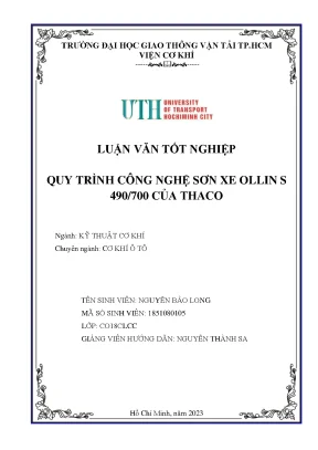 Quy trình công nghệ sơn xe ollins 490 700 của thaco