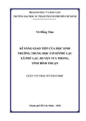 Luận văn kĩ năng giao tiếp của học sinh trường trung học cơ sở phú lạc huyện tuy phong tỉnh bình thuận