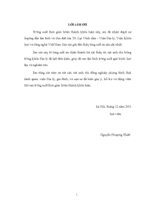 Luận văn thạc sĩ phân tích đánh giá các điều kiện tự nhiên và môi trường phục vụ nuôi trồng thủy hải sản trên các dải cát ven biển quảng bình vnu lvts08w