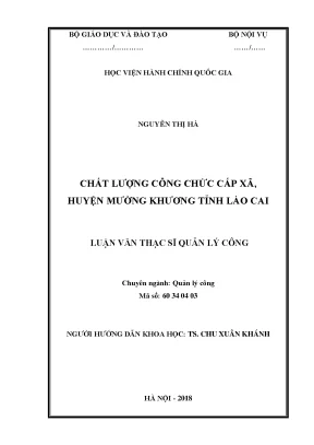Luận văn chất lượng công chức cấp xã huyện mường khương tỉnh lào cai