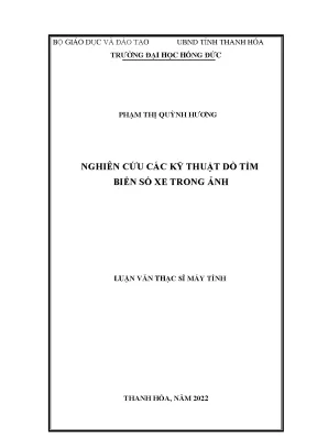 Nghiên cứu các kỹ thuật dò tìm biển số xe trong ảnh