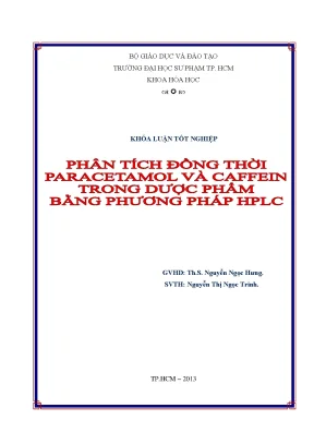 Luận văn phân tích đồng thời paracetamol và caffein trong dược phẩm bằng phương pháp hplc