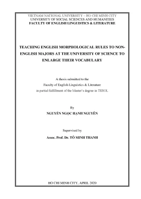 Teaching english morphological rules to non english majors at the university of science to enlarge their vocabulary ma