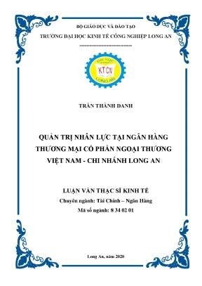 Luận văn quản trị nguồn nhân lực tại ngân hàng thương mại cổ phần ngoại thương việt nam chi nhánh long an