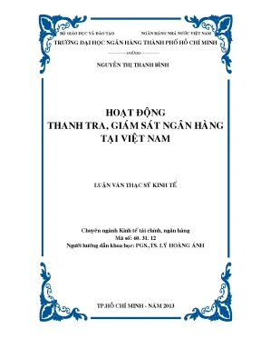 Luận văn hoạt động thanh tra giám sát ngân hàng tại việt nam