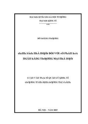 Luận văn chính sách nhà nước đối với cổ phần hóa ngân hàng thương mại nhà nước