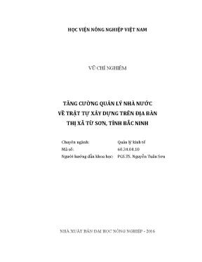 Luận văn tăng cường quản lý nhà nước về trật tự xây dựng trên địa bàn thị xã từ sơn tỉnh bắc ninh