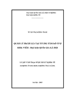 Luận văn quản lý nhân lực tại trung tâm hỗ trợ sinh viên đại học quốc gia hà nội
