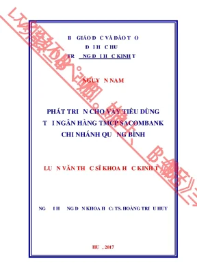 Luận văn phát triển cho vay tiêu dùng tại ngân hàng thương mại cổ phần sacombank chi nhánh quảng bình min