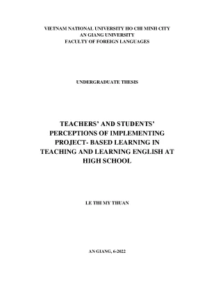 Teachers and studentsperceptions of implementing project based learning in teaching and learning english at high school