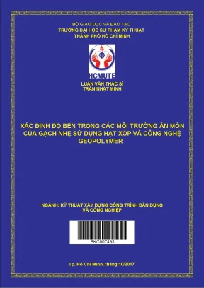 Xác định độ bền trong các môi trường ăn mòn của gạch nhẹ sử dụng hạt xốp và công nghệ geopolymer