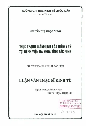 Thực trạng giám định bảo hiểm y tế tại bệnh viện đa khoa tỉnh bắc ninh