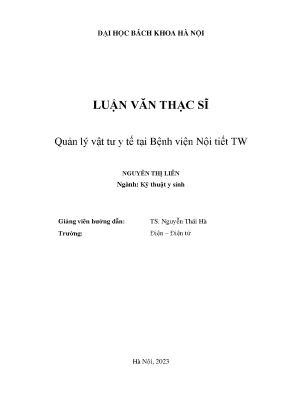 Quản lý vật tư y tế tại bệnh viện nội tiết tw