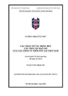 Các nhân tố ảnh hưởng đến cấu trúc kỳ hạn nợ của các công ty niêm yết tại việt nam
