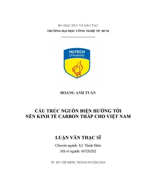 Cấu trúc nguồn điện hướng tới nền kinh tế carbon thấp cho việt nam