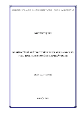 Nghiên cứu đề xuất quy trình thiết kế kháng chấn theo tính năng cho công trình xây dựng