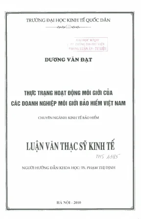 Thực trạng hoạt động môi giới của các doanh nghiệp môi giới bảo hiểm ở việt nam