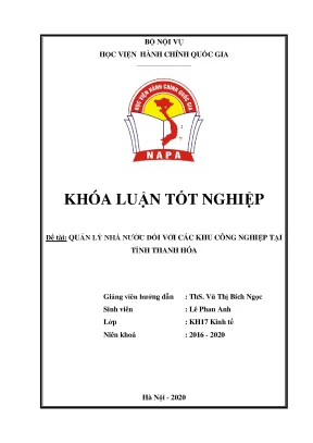 Quản lý nhà nước đối với các khu công nghiệp tại tỉnh thanh hóa