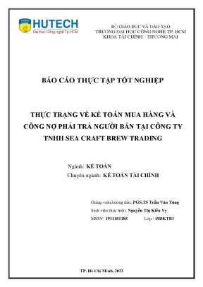 Thực trạng về kế toán mua hàng và công nợ phải trả người bán tại công ty tnhh sea craft brew trading