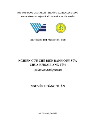Nghiên cứu chế biến bánh quy sữa chua khoai lang tím solanum andigenum