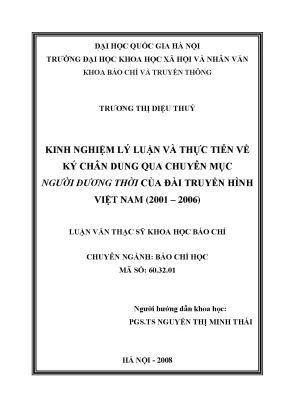 Luận văn báo chí học ký chân dung truyền hình đài truyền hình việt nam