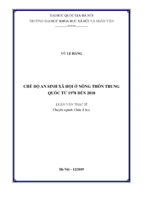 Chế độ an sinh xã hội ở nông thôn trung quốc từ 1978 đến 2018