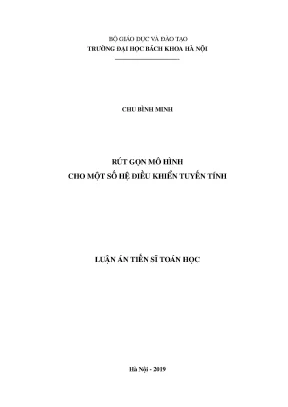 Rút gọn mô hình cho một số hệ điều khiển tuyến tính