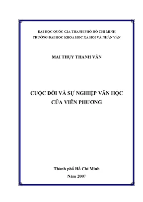 Cuộc đời và sự nghiệp văn học của viễn phương
