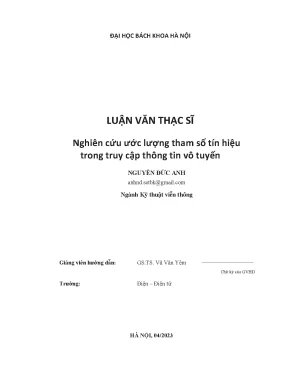 Nghiên cứu ước lượng tham số tín hiệu trong truy cập thông tin vô tuyến