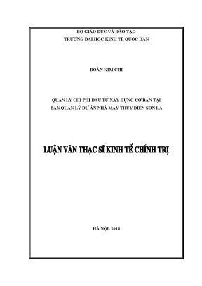 Quản lý chi phí đầu tư xây dựng cơ bản tại ban quản lý dự án nhà máy thủy điện sơn la