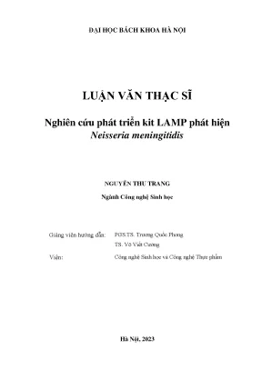 Nghiên cứu phát triển kit lamp phát hiện neisseria meningitidis