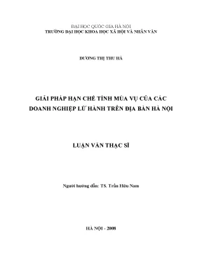 Luận văn giải pháp hạn chế tính mùa vụ của các doanh nghiệp lữ hành
