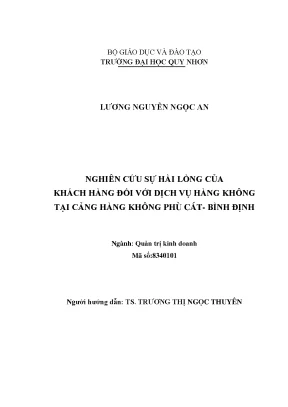 Nghiên cứu sự hài lòng của khách hàng đối với dịch vụ hàng không tại cảng hàng không phù cát bình định