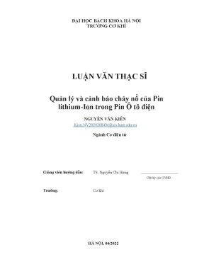 Quản lý và cảnh báo cháy nổ của pin lithum ion trong pin ô tô điện