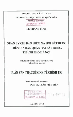Quản lý chi bảo hiểm xã hội bắt buộc trên địa bàn quận hai bà trưng thành phố hà nội