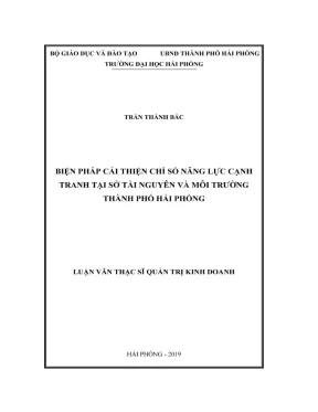 Biện pháp cải thiện chỉ số năng lực cạnh tranh tại sở tài nguyên và môi trường thành phố hải phòng