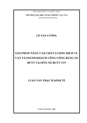 Giải pháp nâng cao chất lượng dịch vụ vận tải hành khách công cộng bằng xe buýt tại htx xe buýt 19