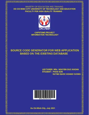 Source code generator for web application based on the existing database