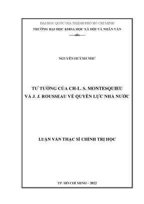 Tư tưởng của c l montesquieu và j j rousseau về quyền lực nhà nước
